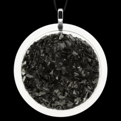Pendentif en verre souffle - Cachou Giga Paillettes
