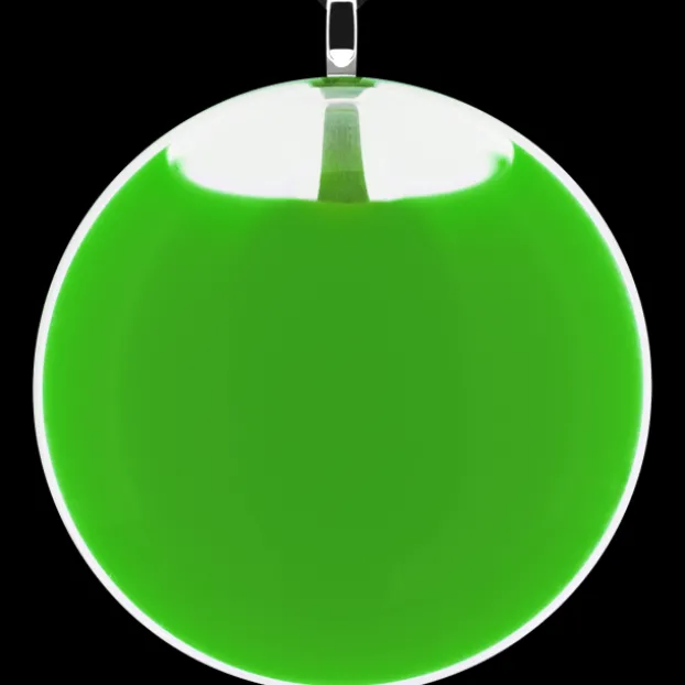 Pendentif en verre souffle - Galet Giga Milk