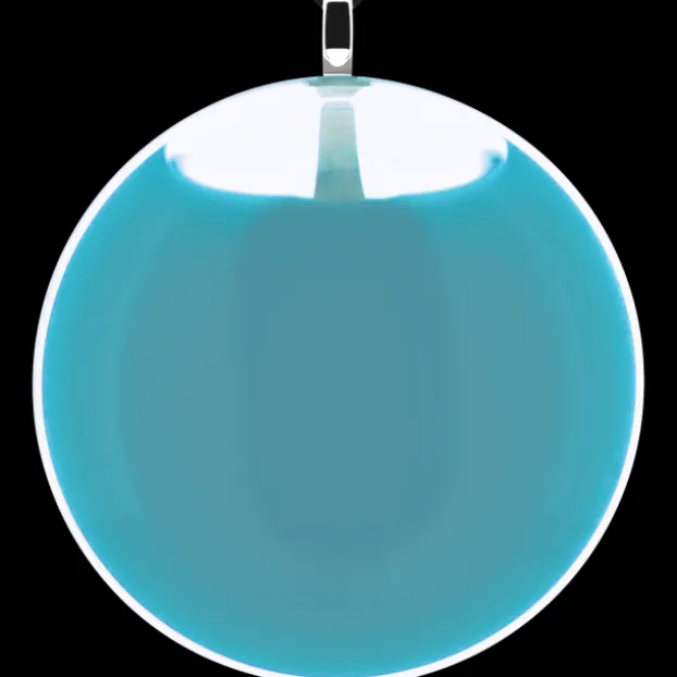 Pendentif en verre souffle - Galet Giga Milk