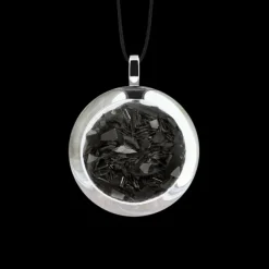 Pendentif en verre souffle - Cachou Mini Paillettes
