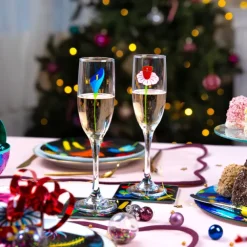 Set de 6 flutes a Champagne - Champ de fleurs